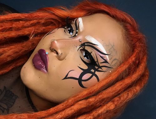 Customer photo review of Black Cross Contact Lenses