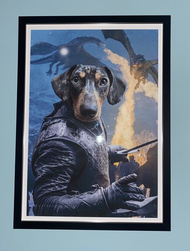 Customer photo review of The Dragon Slayer GOT Inspired - Custom Pet Portrait