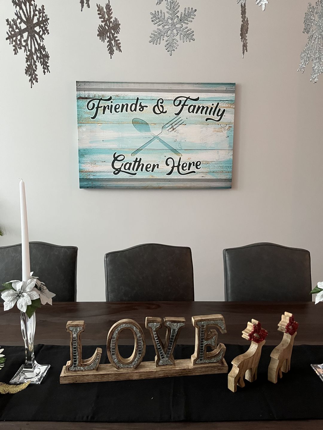 Customer photo review of "Friends & Family Gather Here" Premium Rustic Canvas