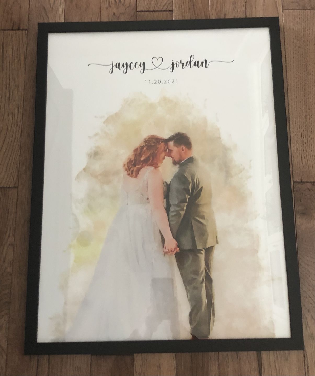 Customer photo review of Custom Newly Married Anniversary Wedding Couple Portrait