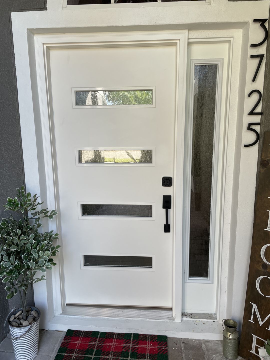Customer photo review of Rain Glass and Frame Kit (Full Sidelite 7" x 64" Glass Size)