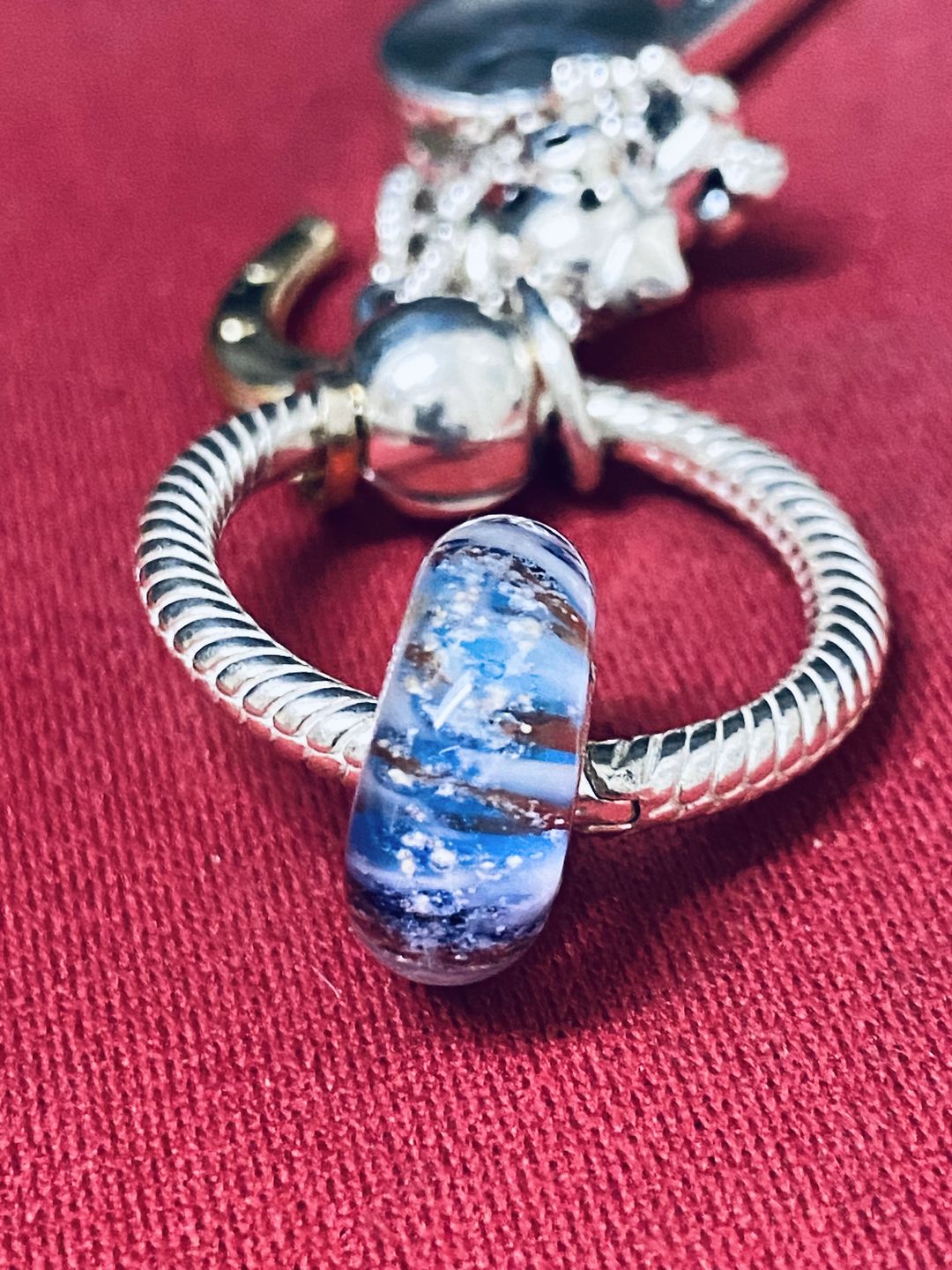 Customer photo review of Glass Cremation Bead - Pandora Compatible
