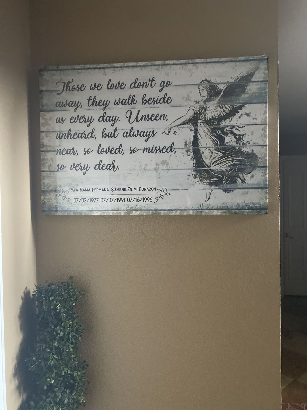 Customer photo review of Personalized "Family... Love" Premium Canvas