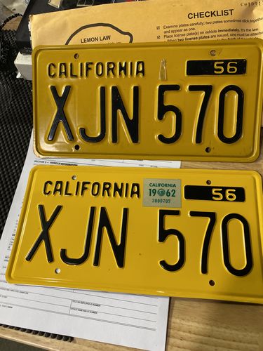 Customer photo review of 1956 CALIFORNIA LICENSE PLATE 6"x12" (156.5mm x 305mm)