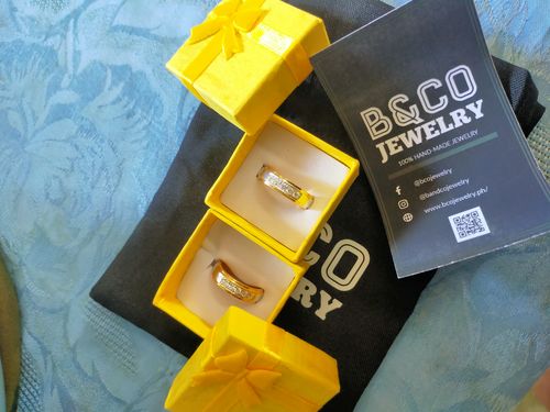 Customer photo review of Tuscany Premier Two Tone Wedding Rings