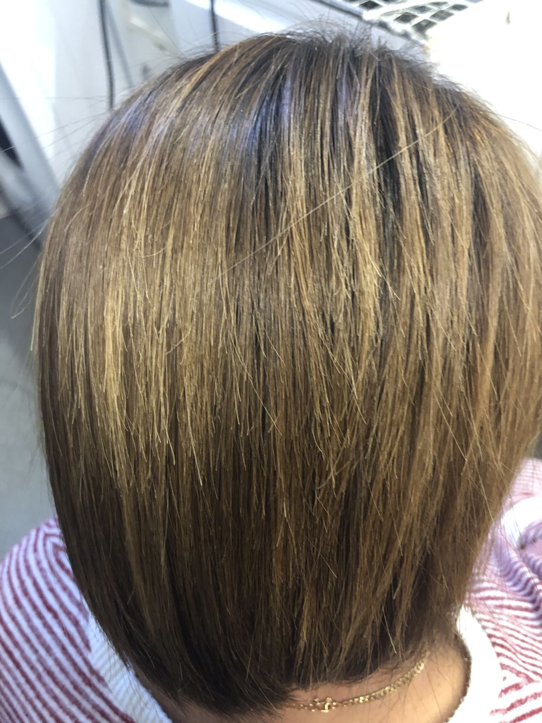 Customer photo review of Green Tea Instant Shine Anti Frizz Treatment Brush Gloss 1L - Natureza Cosmetics