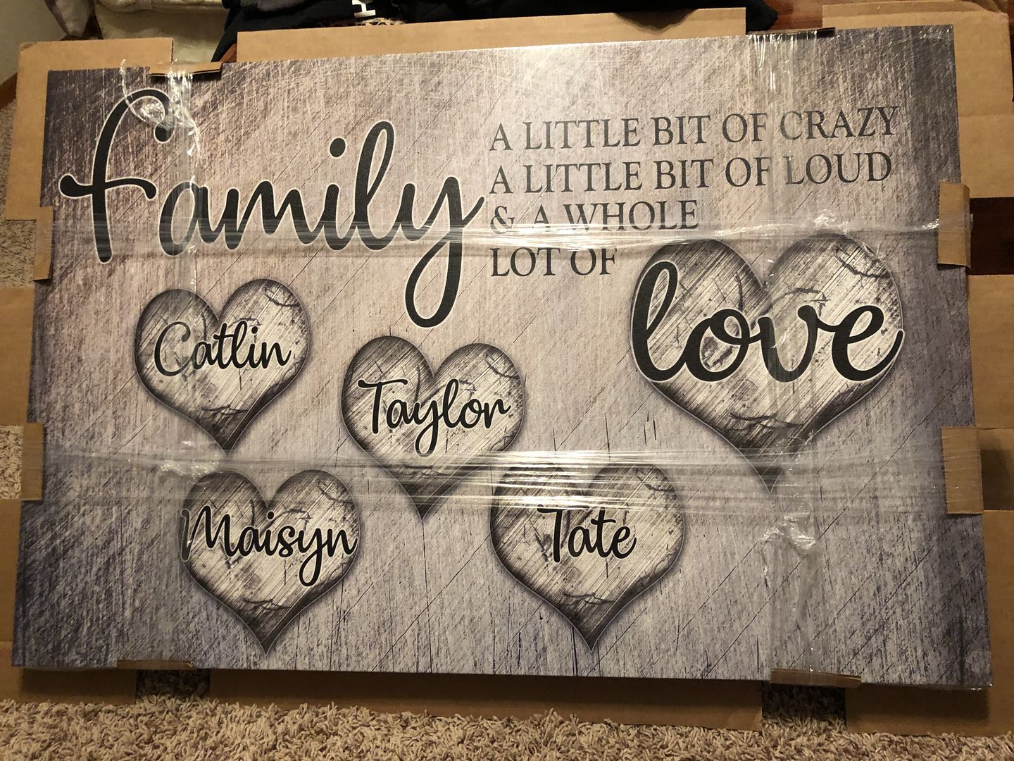 Customer photo review of Personalized "Family... Love" Premium Canvas