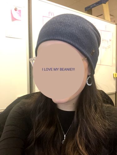 Customer photo review of Jade Cozy Ribbed Beanie
