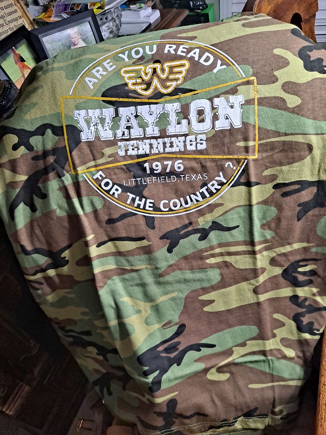 Customer photo review of Camo Country Waylon Jennings Men's Shirt