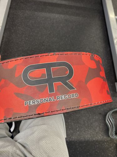 Customer photo review of PR Powerlifting 13mm Belt w/ Lever Buckle - Red Camo