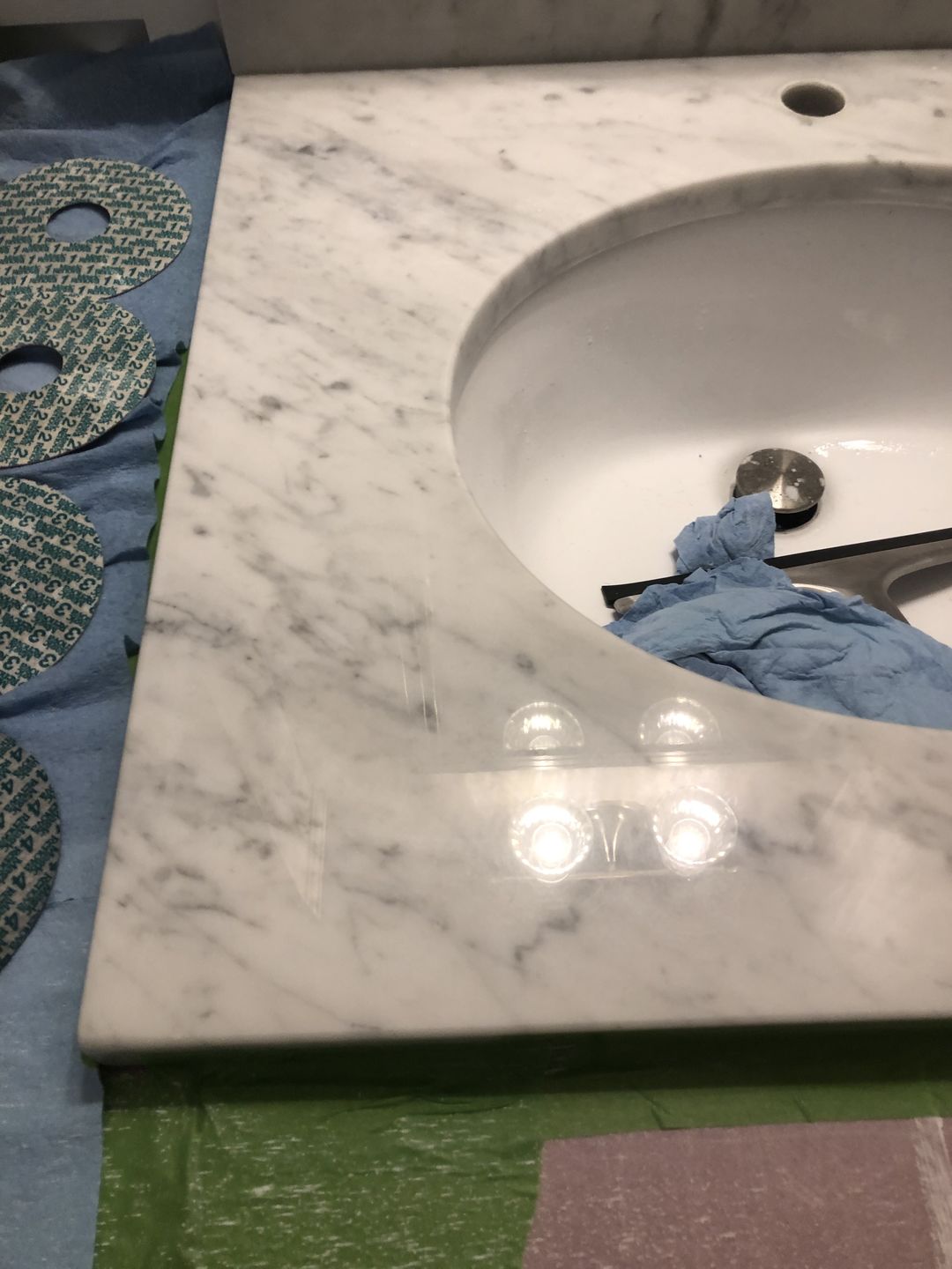 Customer photo review of Stone Polishing Kit - 5" Magic Renova Kit for countertops and small areas