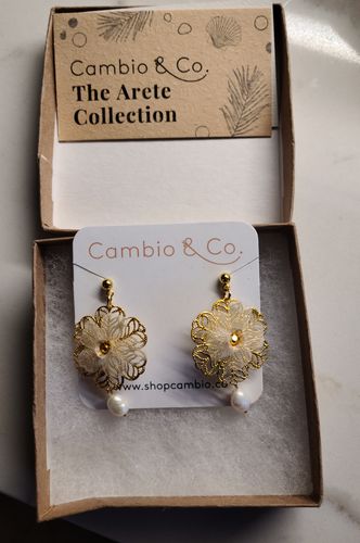 Customer photo review of Lila Pearl Earrings