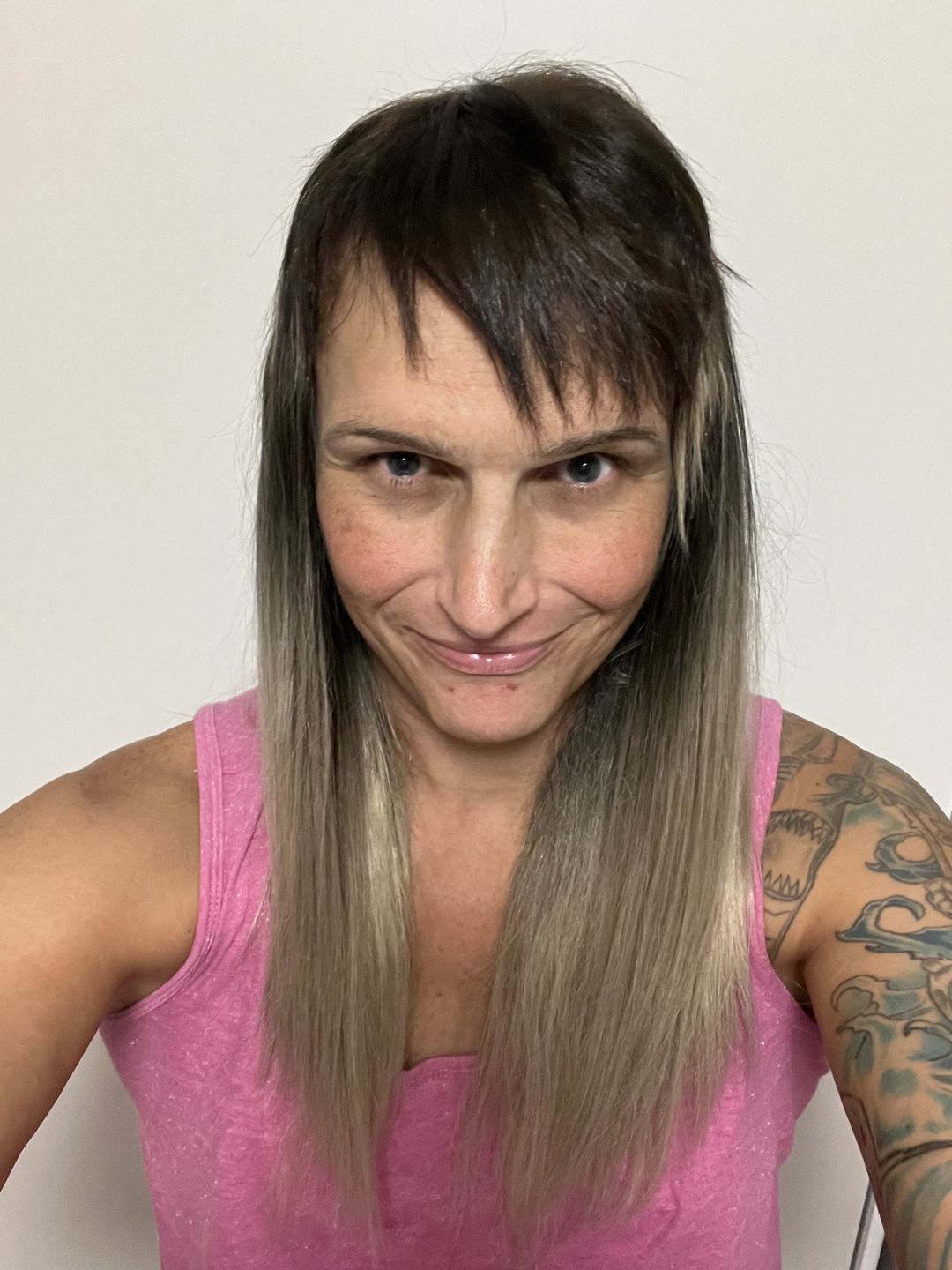 Customer photo review of Balayage Tape in Hair Extensions 100% Remy Human Hair (#1B/18/60)