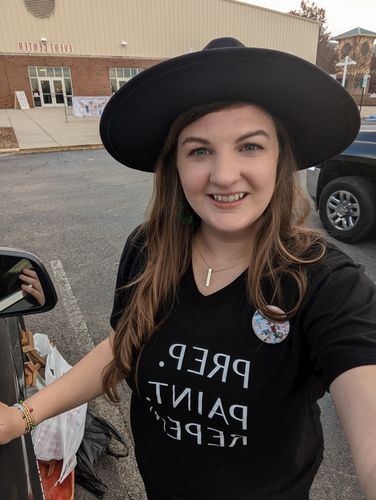 Customer photo review of Bethie Brown Belted Hat