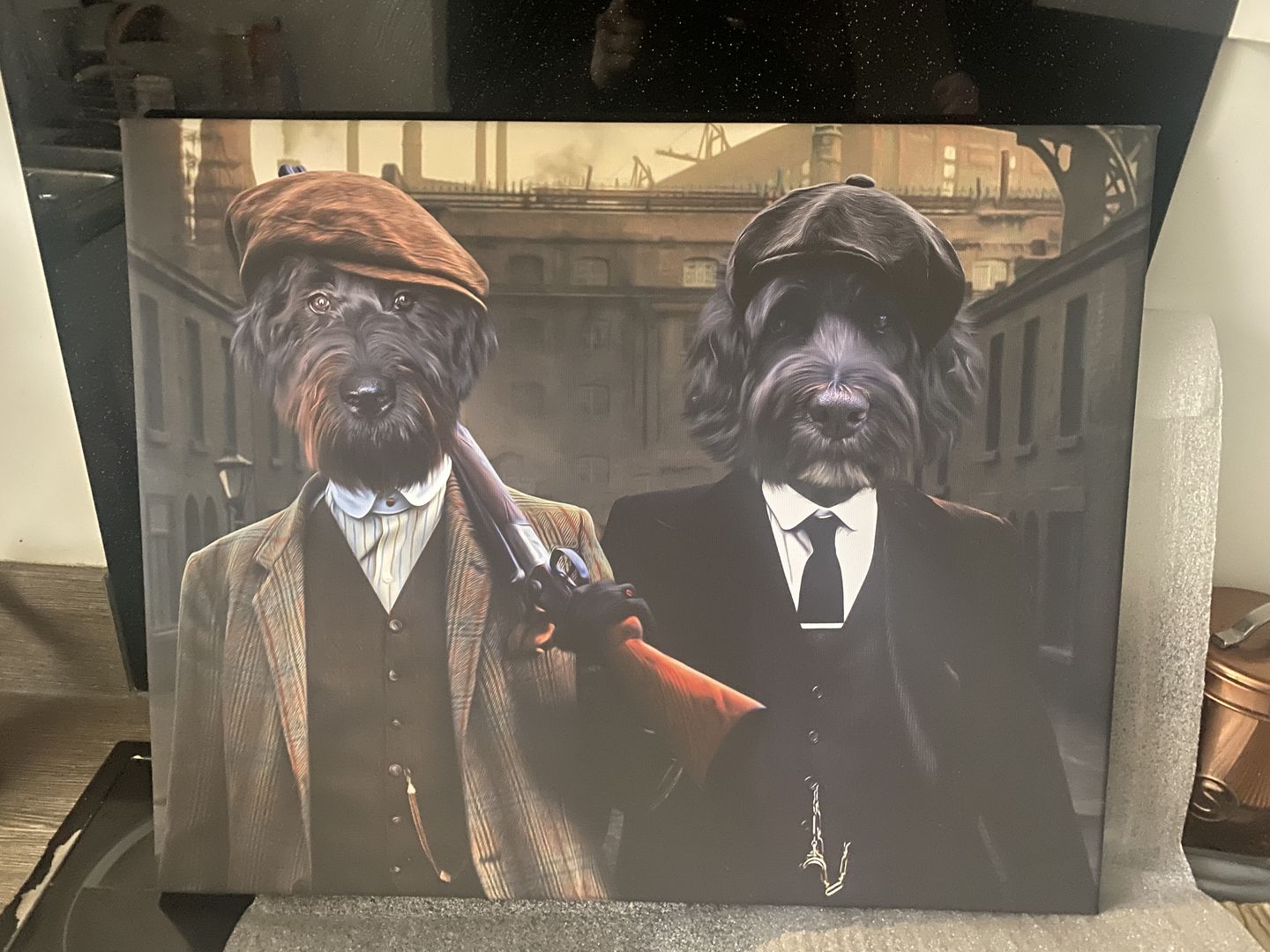 Customer photo review of The 2 Brothers (Peaky Blinders Inspired): Custom Pet Canvas