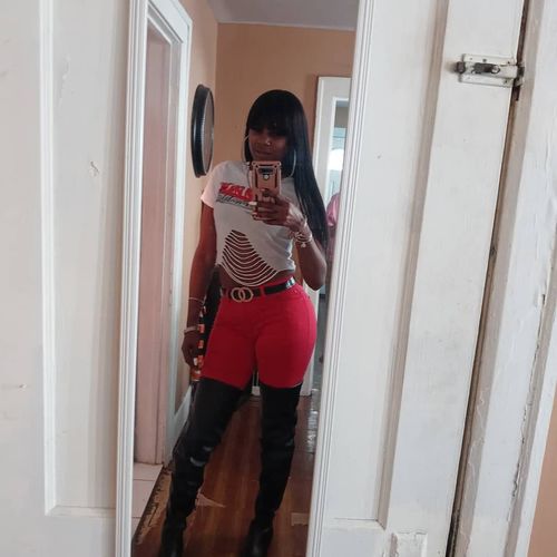 Customer photo review of Solid Color On-trend Thigh-Length Boots