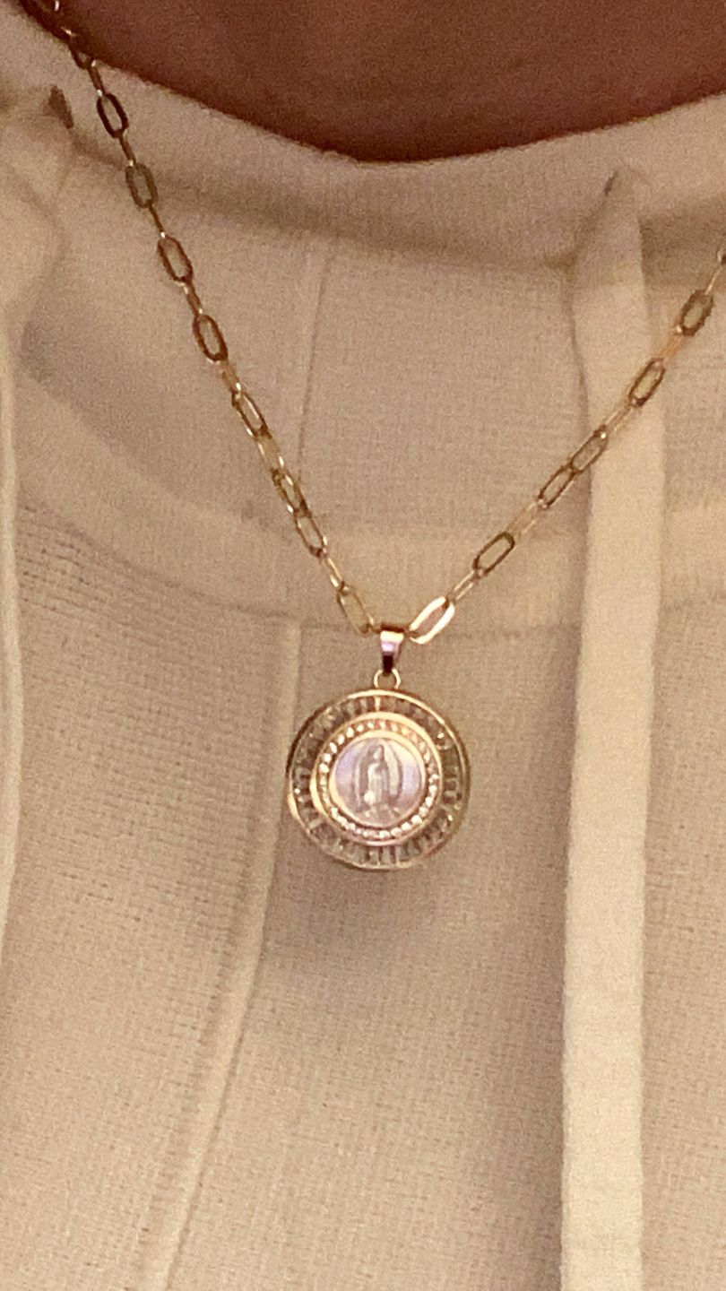 Customer photo review of Mother Mary Necklace