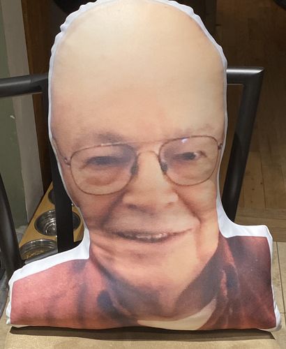 Customer photo review of Create A Custom Face Pillow