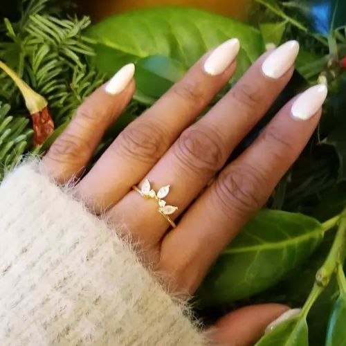 Customer photo review of Moonstone Crown Ring (Gold)