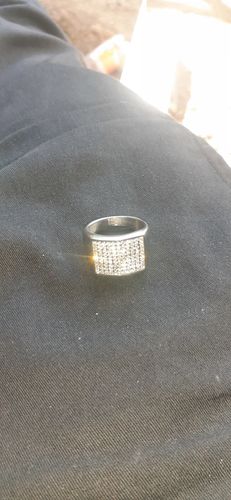 Customer photo review of Stainless Steel Classic Faux Diamond Ring