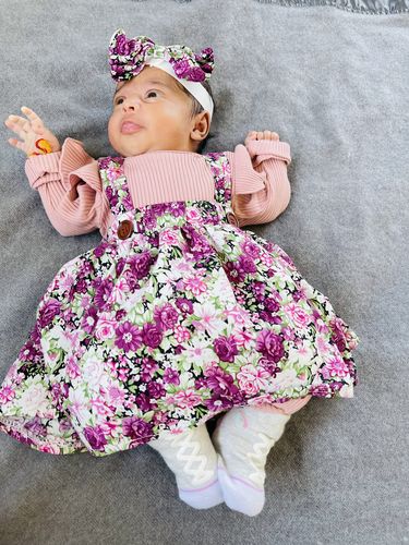 Customer photo review of Evie Floral Pinafore Set