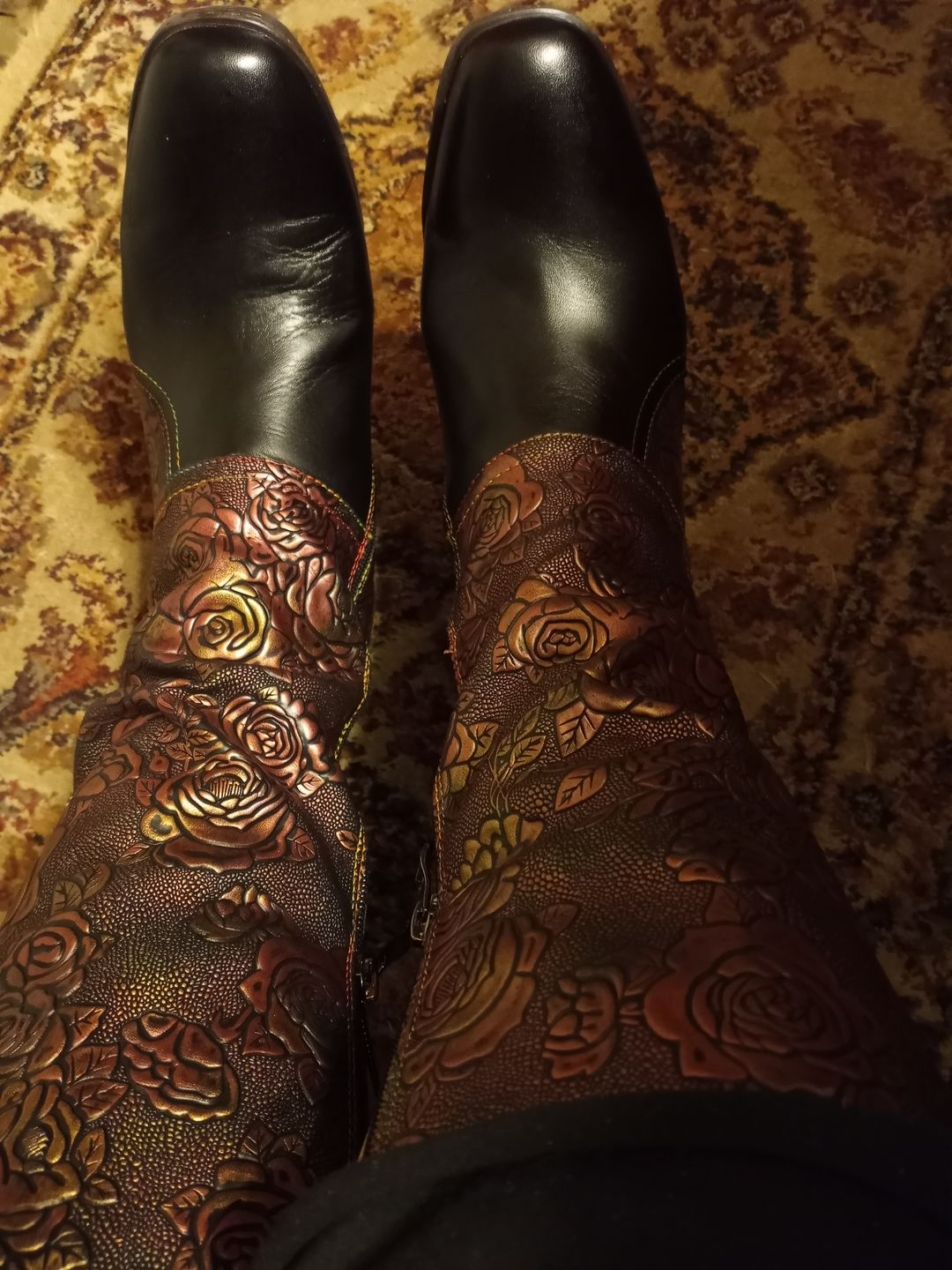 Customer photo review of Retro Printed Hand-made Boots