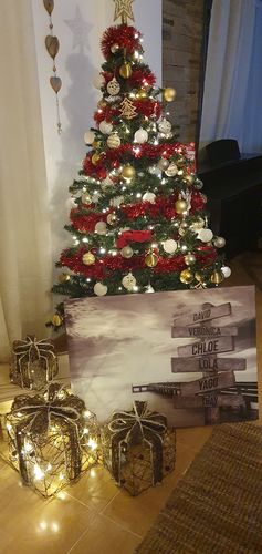 Customer photo review of Lienzo Muelle de Madera con Nombres Personalizados