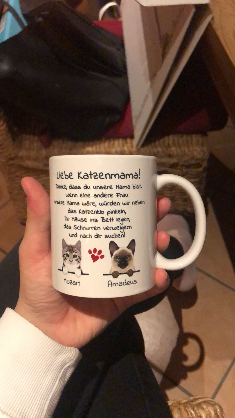 Customer photo review of Liebe Katzenmama/ Lieber Katzenpapa - Individuelle Tasse