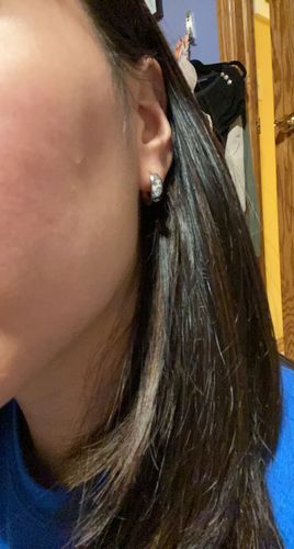 Customer photo review of Thick Starburst Hoops (Silver)