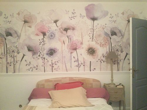 Customer photo review of Papier peint panoramique fleur parme