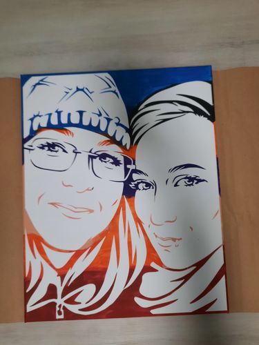 Customer photo review of Porträt auf Leinwand zum Selbermalen