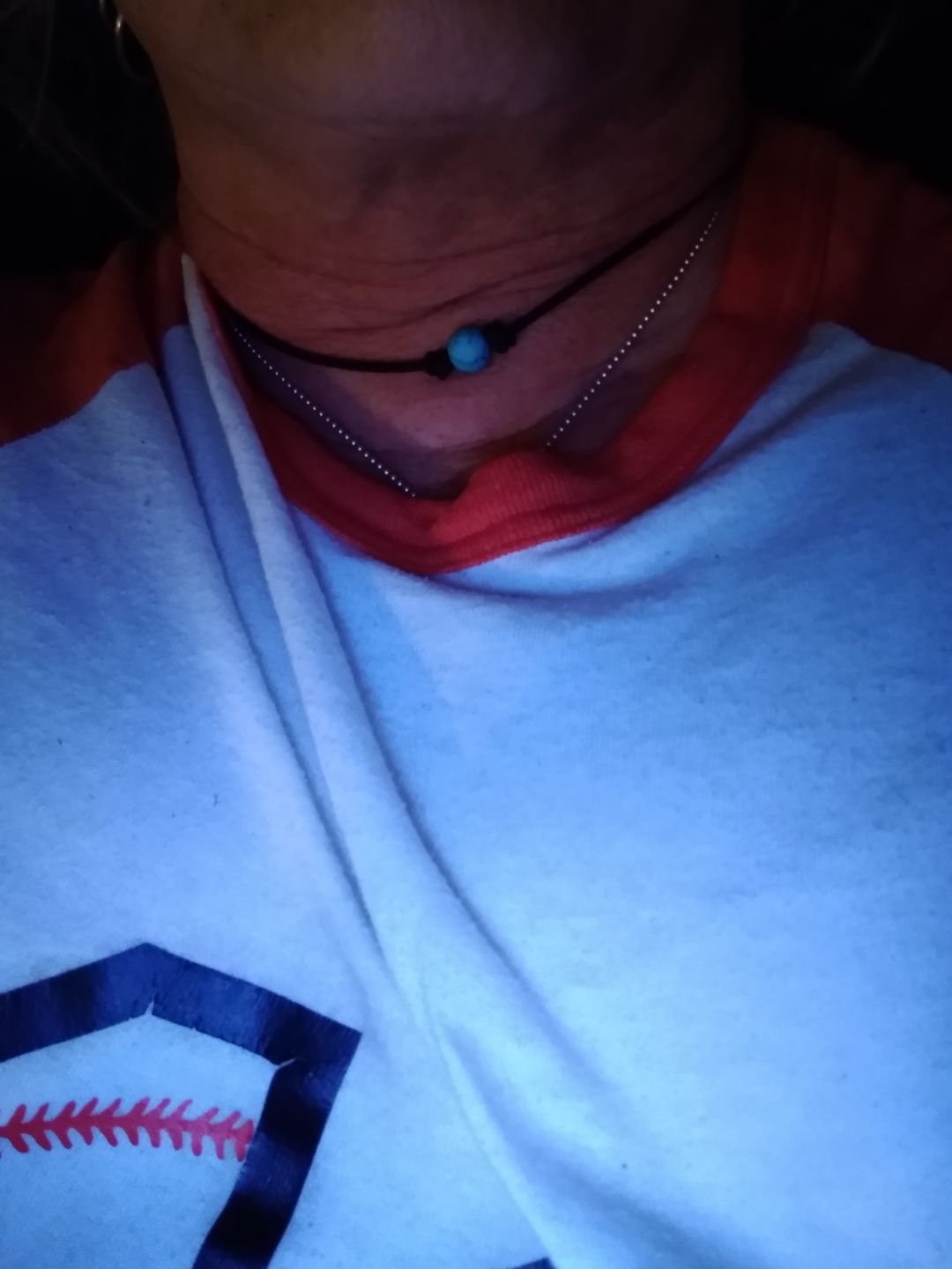Customer photo review of Handmade Leather & Turquoise Bead Choker Necklace