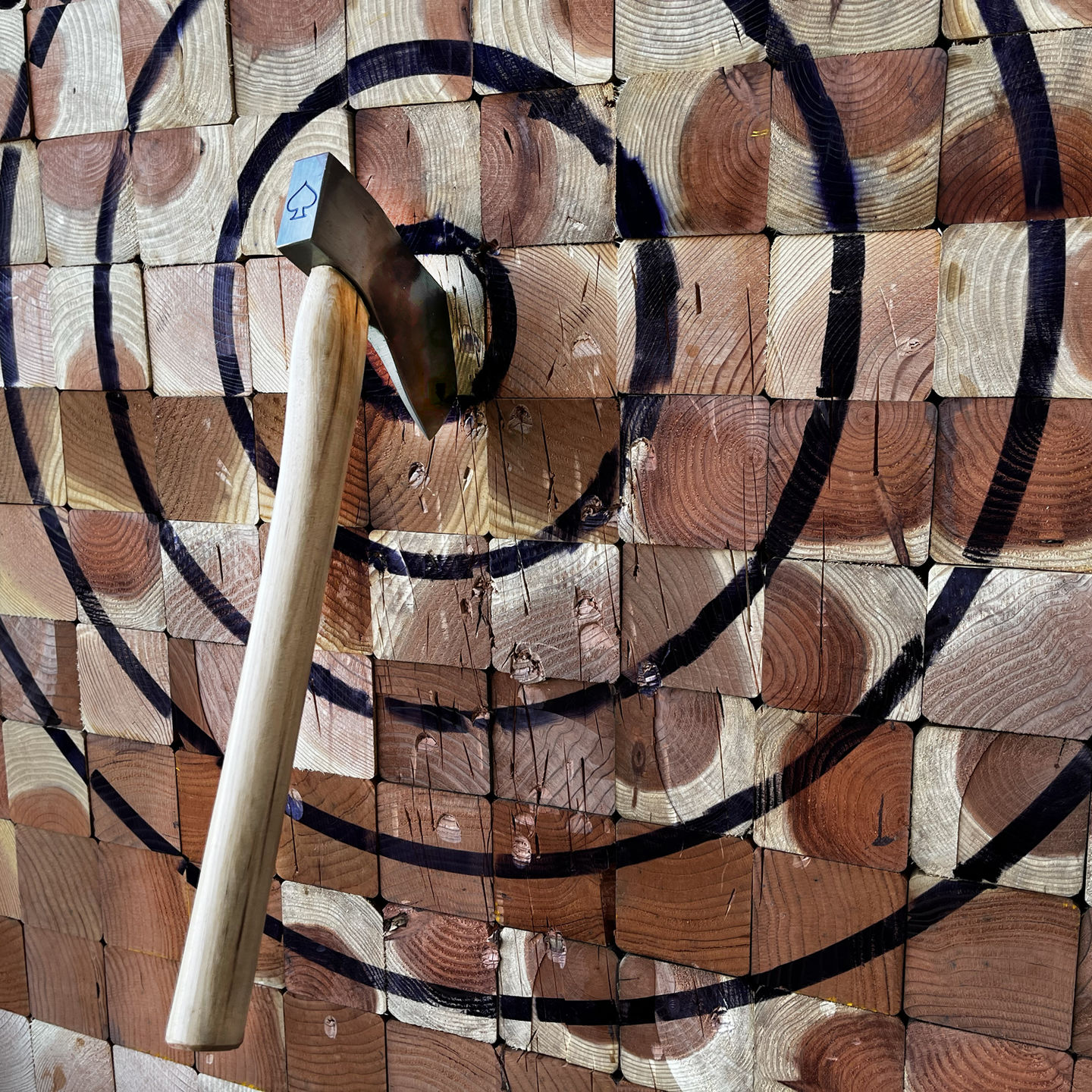 Customer photo review of Ace of Spades Throwing Axe (3rd Generation)