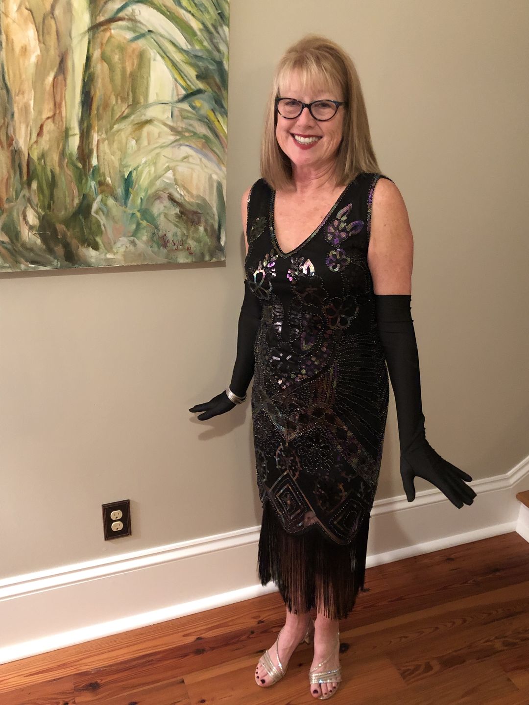 Customer photo review of 1920s Black Deco Flapper Headband