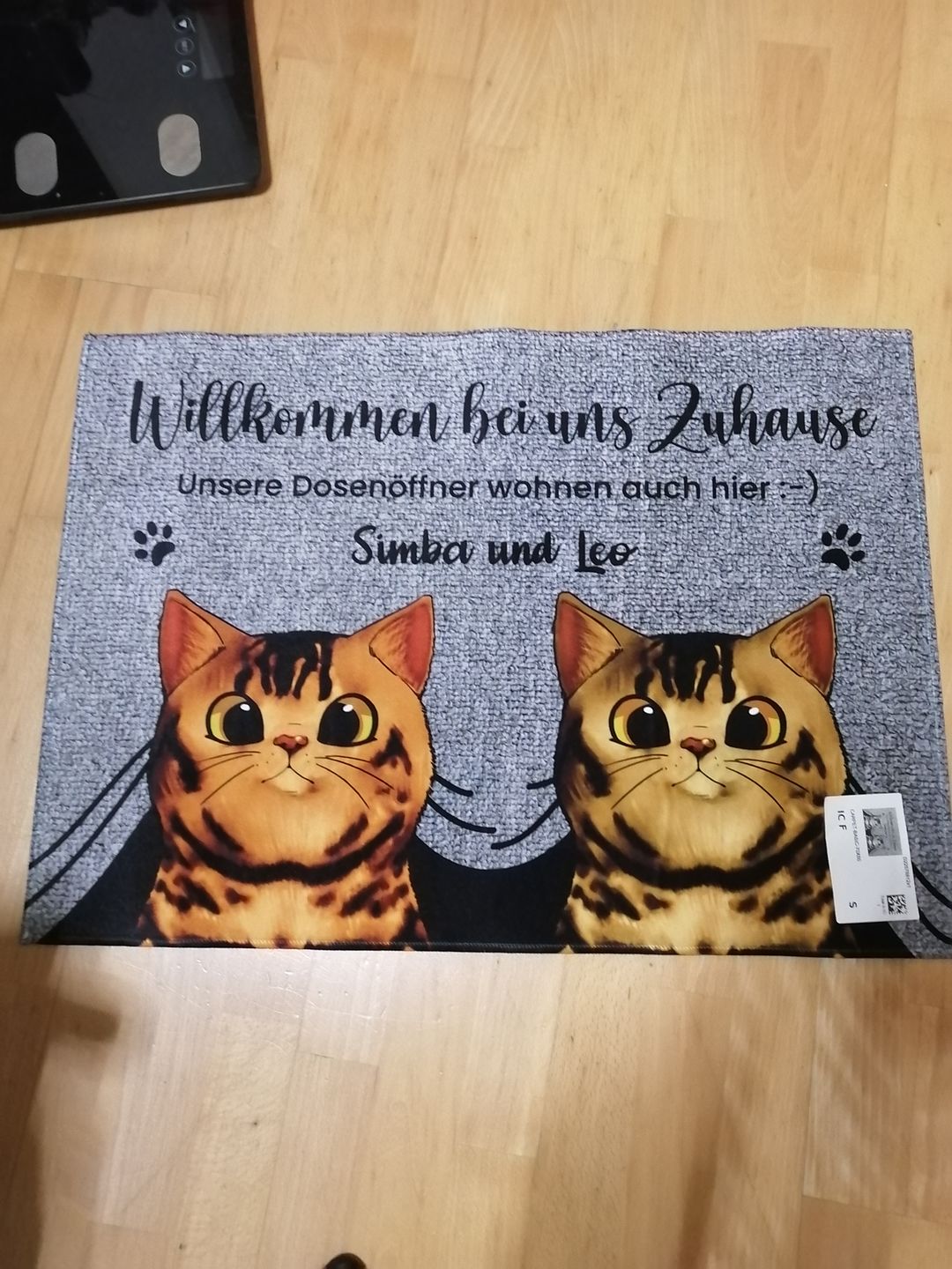 Customer photo review of Bei mir Zuhause - Individuelle Fußmatte