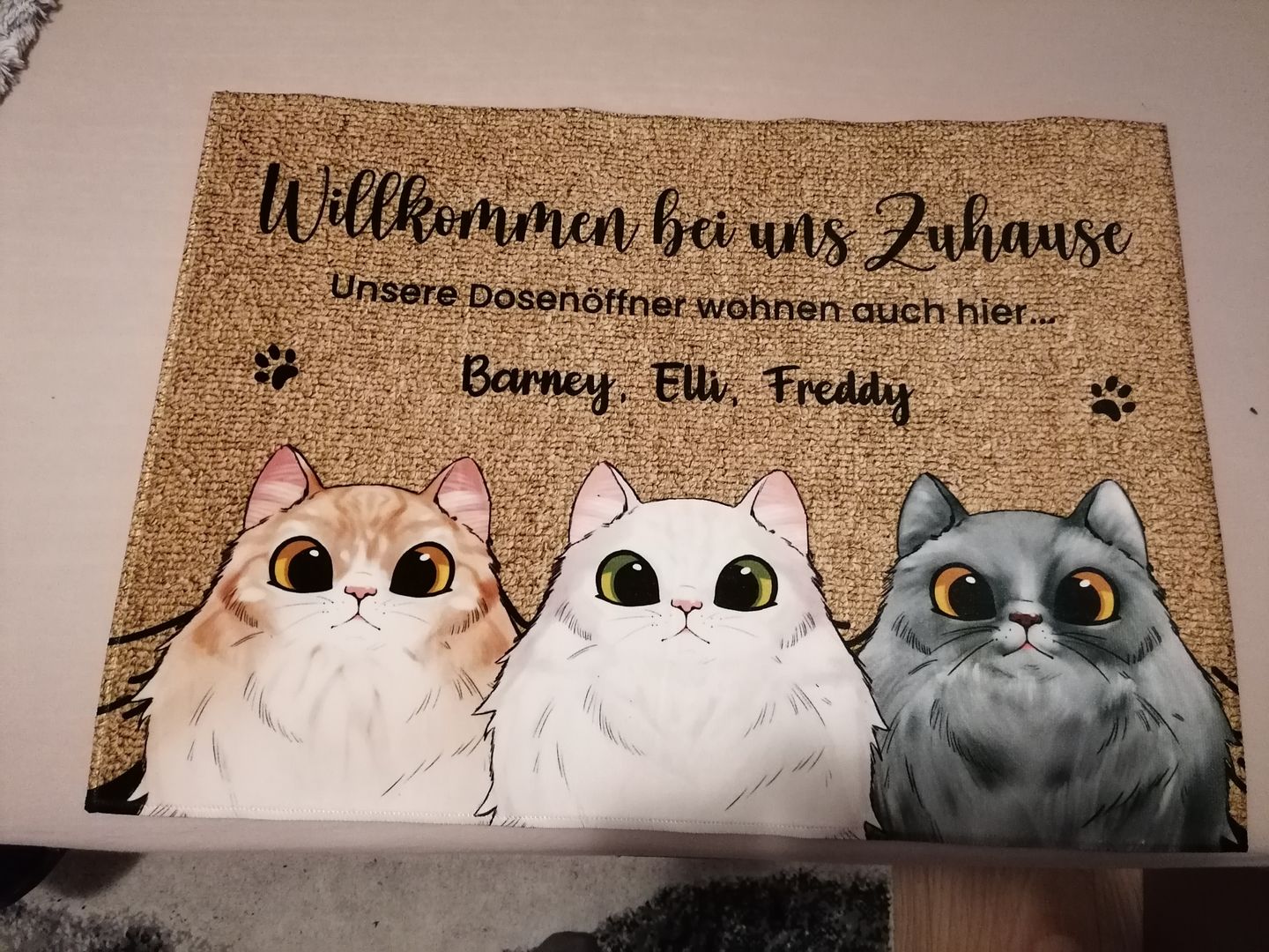Customer photo review of Bei mir Zuhause - Individuelle Fußmatte