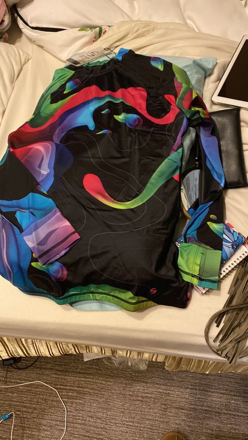 Customer photo review of Long Sleeve Rash Guard for Women UPF 50+ | Rainbow Black