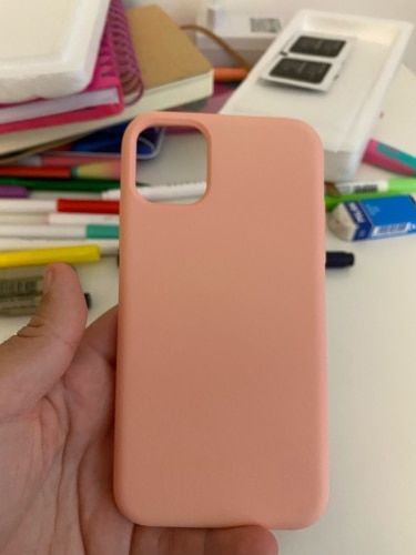 Customer photo review of Original Liquid Silicone Pink iPhone Case
