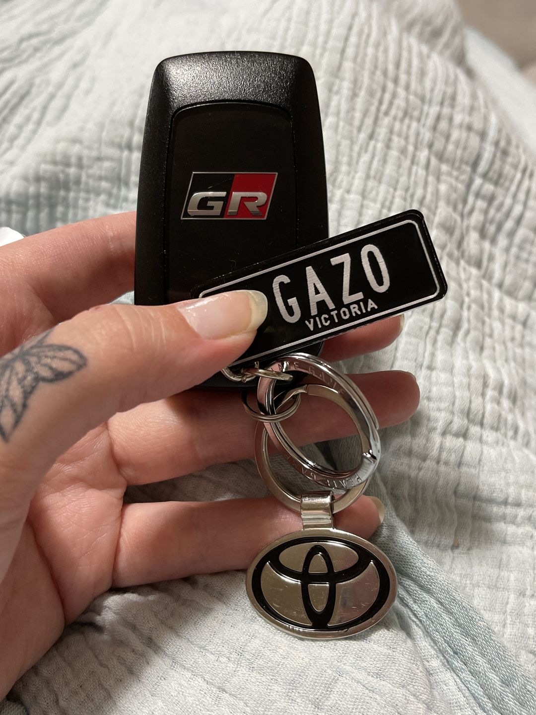 Customer photo review of VIC Deluxe Licence Plate Custom Keychain