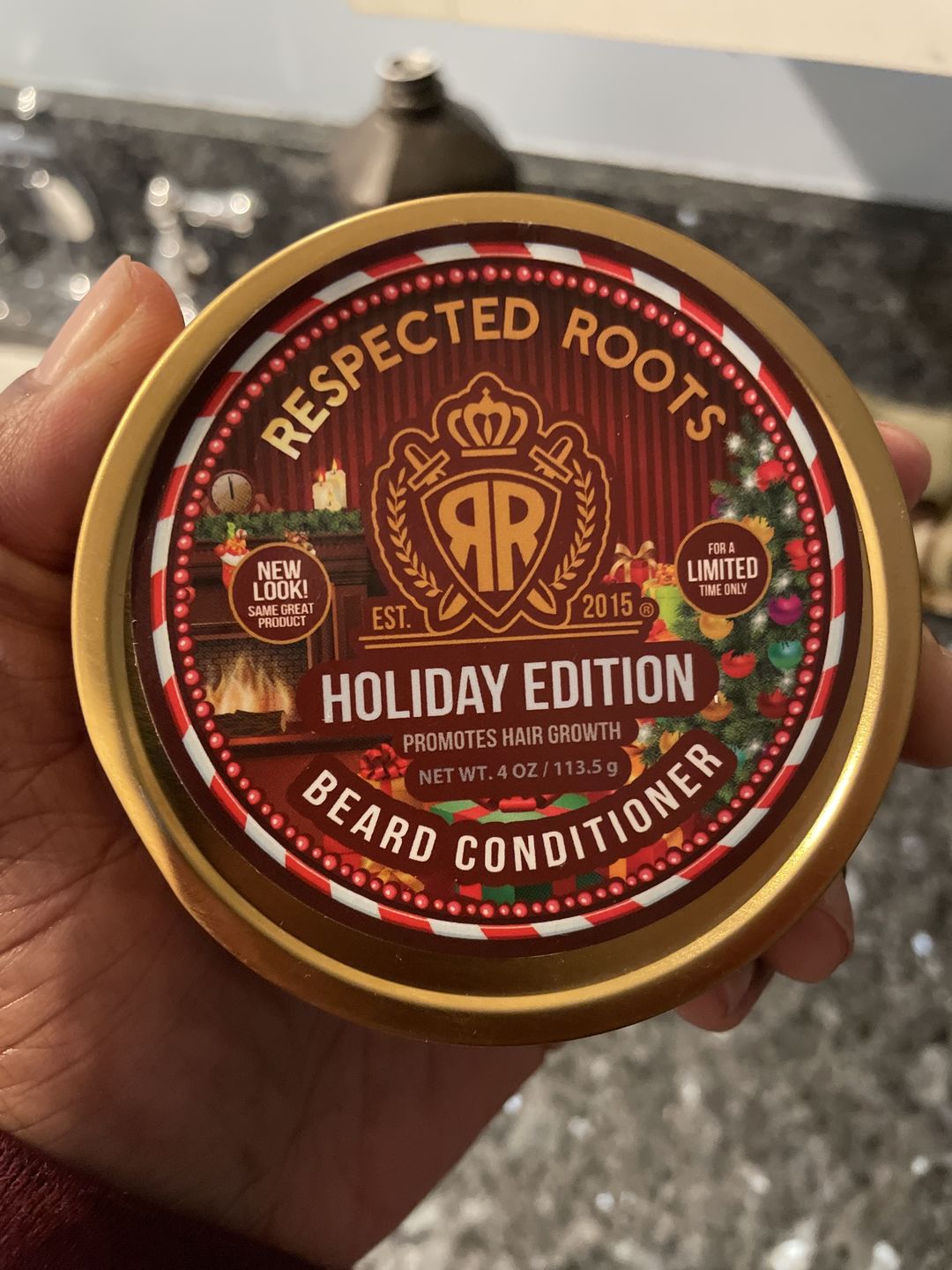 Customer photo review of Limited Edition Respected Roots Beard Conditioner - Holiday Scented (4 oz.)