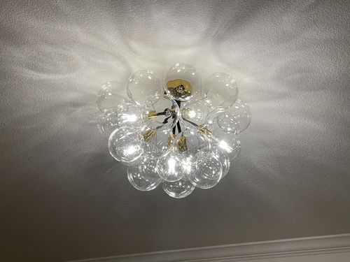 Customer photo review of Modern Cluster Glass Bubble Chandelier / Semi Flush