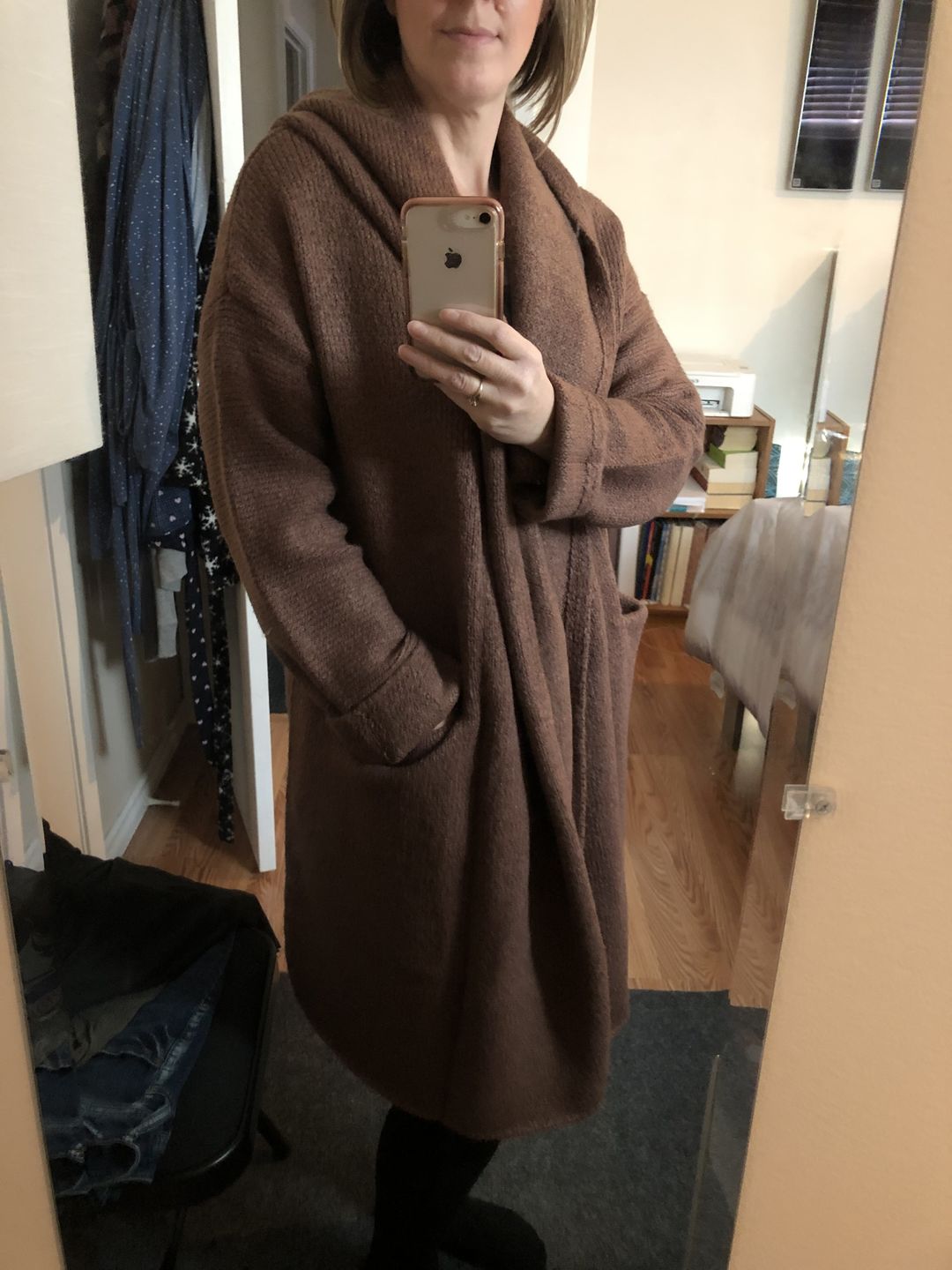 Customer photo review of Lovestitch Coatigan (Cocoa)
