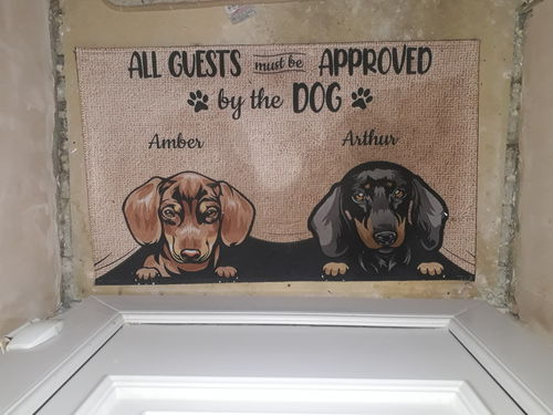 Customer photo review of Welcome To House Custom Doormat