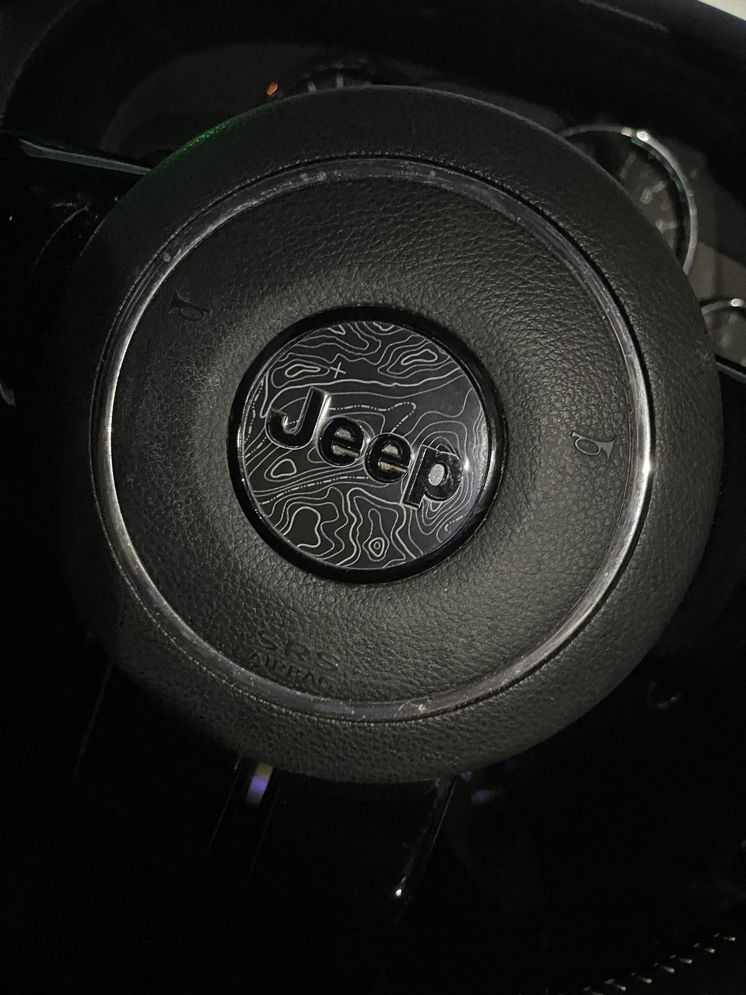 Customer photo review of Topographical Map Print Steering Wheel Decal for Jeep