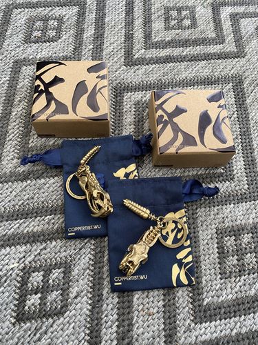 Customer photo review of Rattlesnake Keychain  | Brass