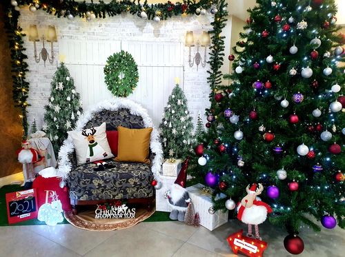 Customer photo review of Kate Xmas Backdrop White Door Christmas Trees Designed by Emetselch