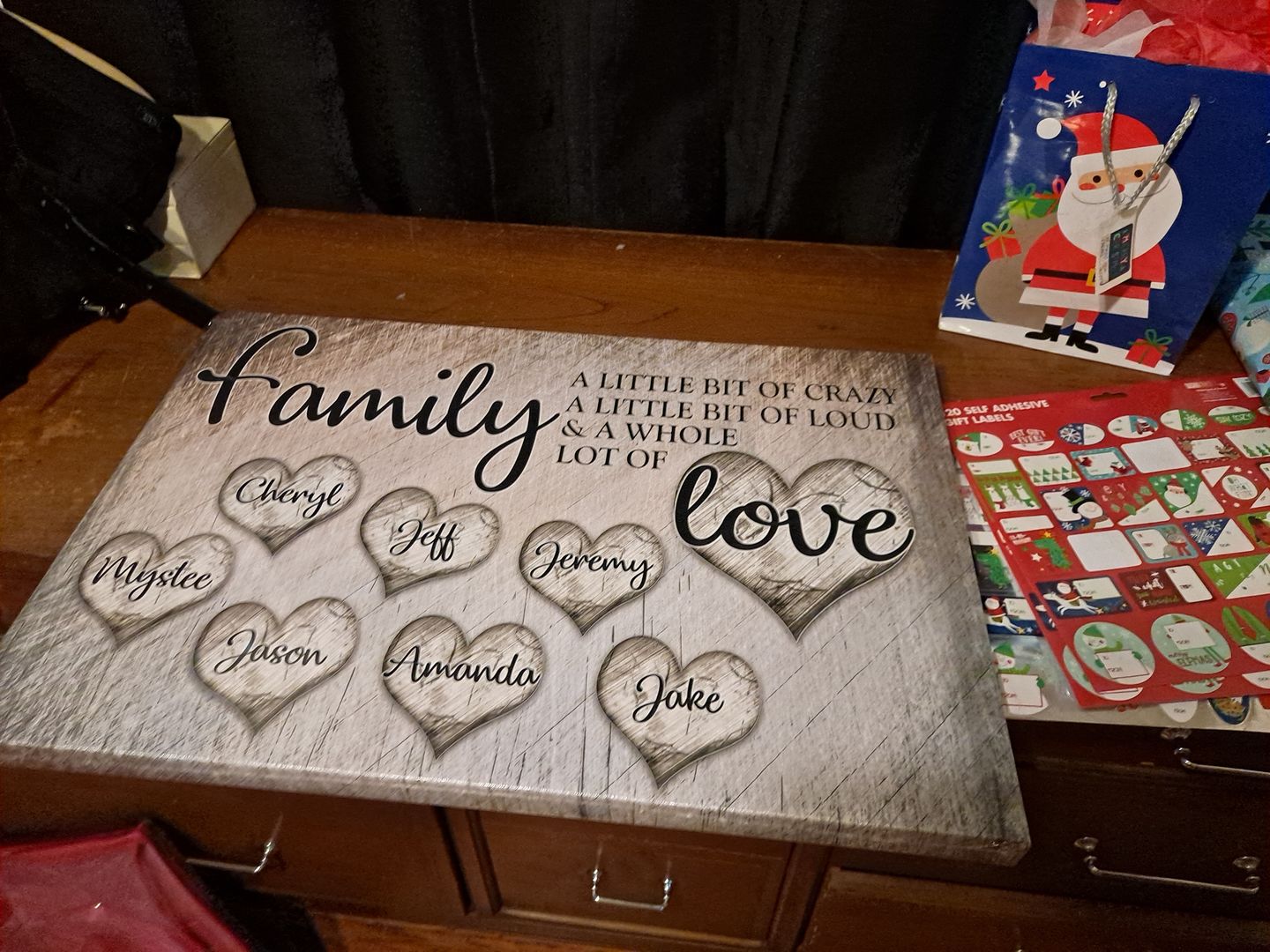 Customer photo review of Personalized "Family... Love" Premium Canvas