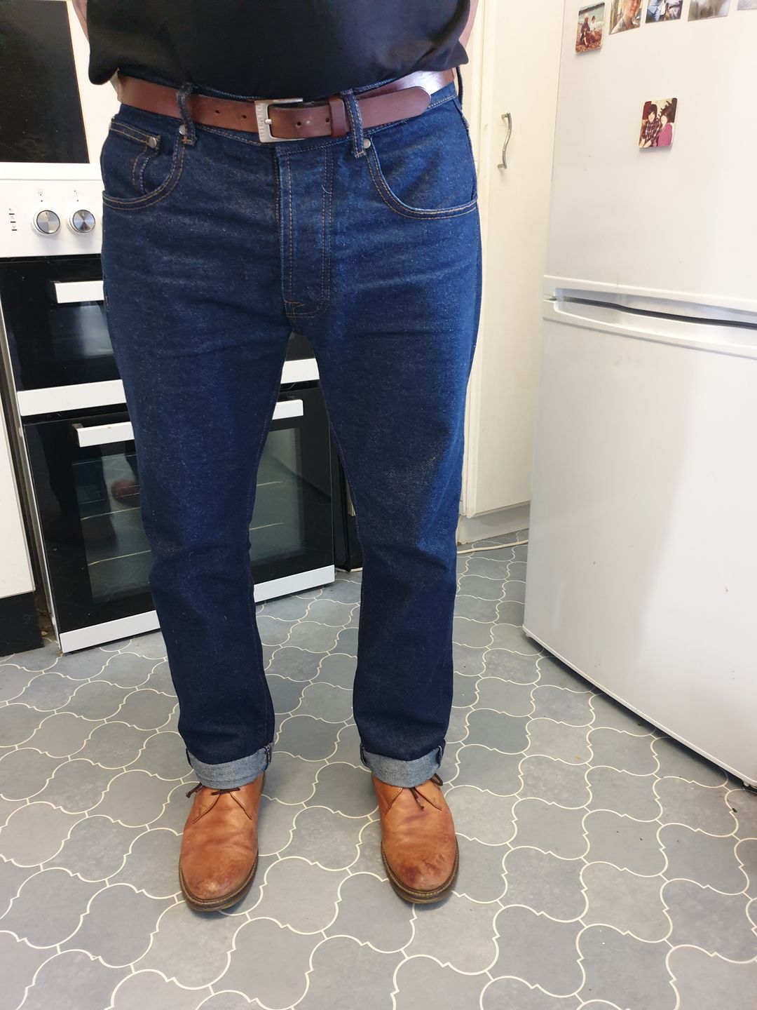 Customer photo review of Jeans - 14oz Selvedge style denim