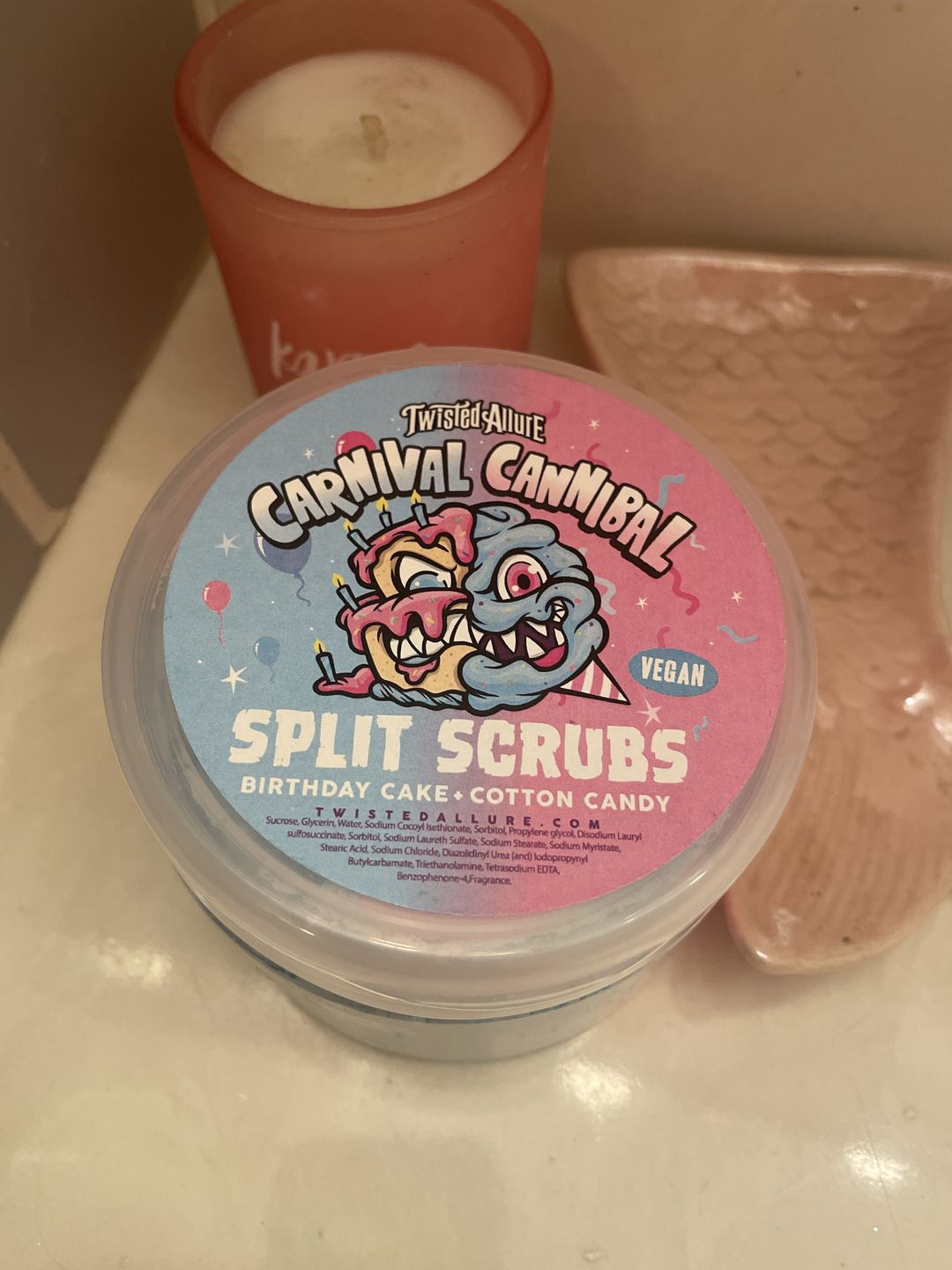 Customer photo review of Carnival Cannibal Split Scrub