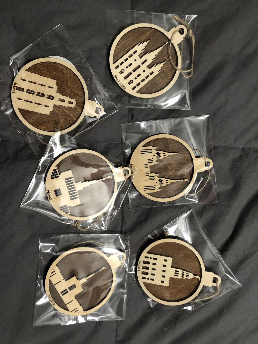 Customer photo review of Wooden Temple Christmas Ornament